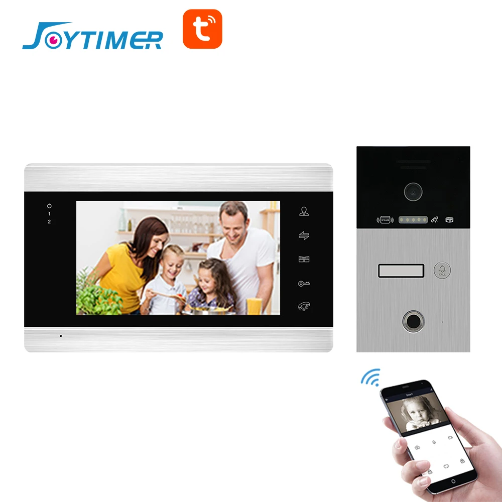 

Joytimer Video Intercom for Home Fingerprint WIFI Video Door Phone Keyless Rfid Entry System with Remote Unlock Way by Tuya APP