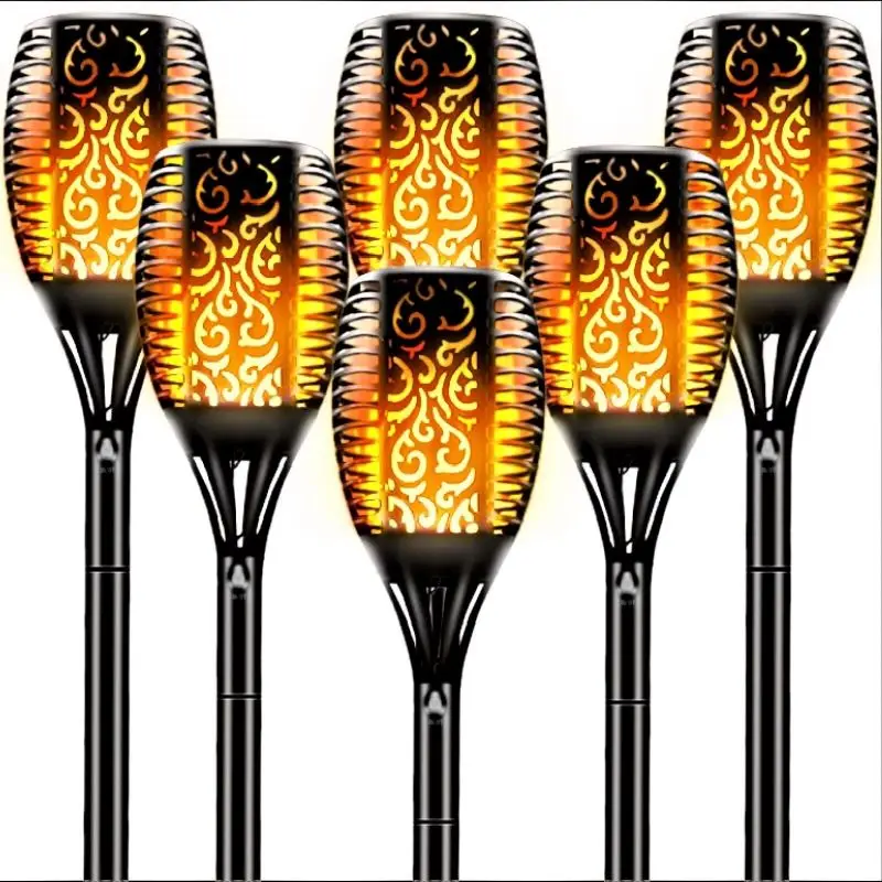 1/2/4/8 Solar Outdoor Lights 12/33/96 LED with Flashing Flames Suitable for Courtyard Passages Terraces Swimming Pools