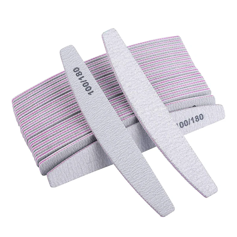 10pcs/lot Nail File 100/180 Professional Tool Grey Sand Manicure Gel Polishing File Nail Buffer Set Strong Polisher Nail Care