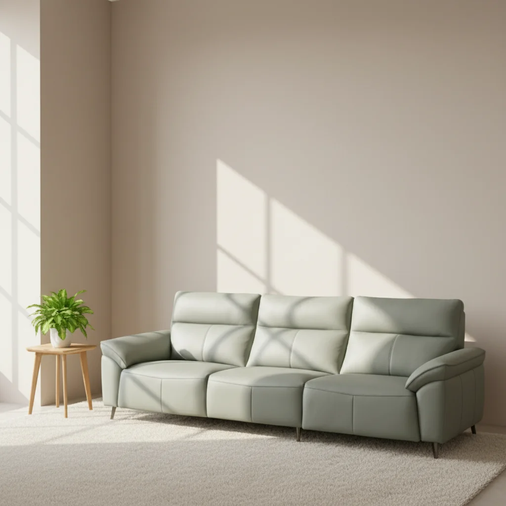 # Clean Convertible Minimalist Square Leather Sofa Set Hotel Villa Apartment Living Room Upholstered