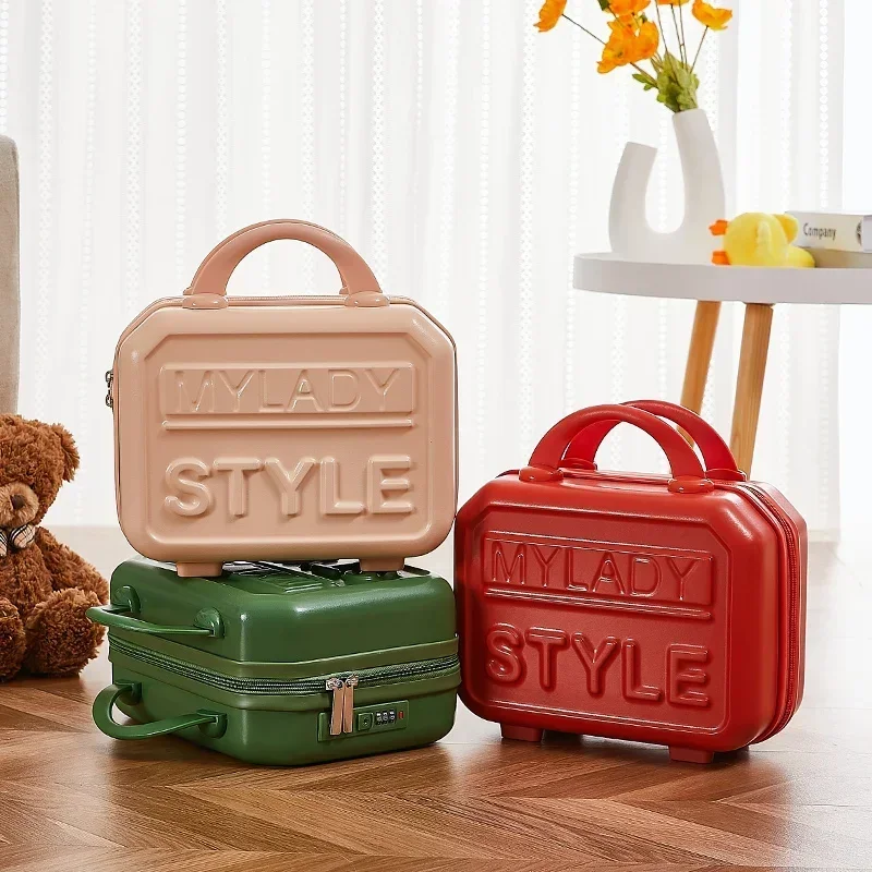 

14 Inch Makeup Case, Mini Portable Suitcase, Small Portable Travel Case Travel Suitcase Luggage Compressive Material Packaging