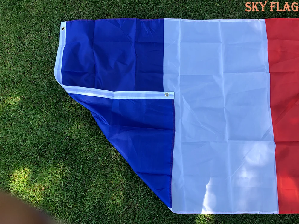 Bandera de SKY, envío gratis, bandera de gran Francia, 90x150cm, colgante, azul, blanco, rojo, fra fr, pancarta de poliéster francés, decoración, bandera francesa