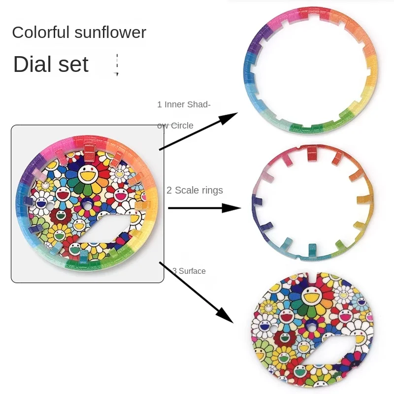 GA2100 4-IN1 dial Mod kit For CasioGA-2100 GA-2110 Watch Scale Ring,luminous hands, Inner shadow circle DIY Watch parts