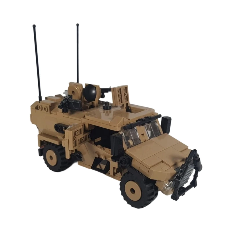 

Набор строительных блоков 436 деталей: Модель военной машины Foxhound Leopard Cat MRAP, бронетехника DIY, креативный подарок для демонстрации