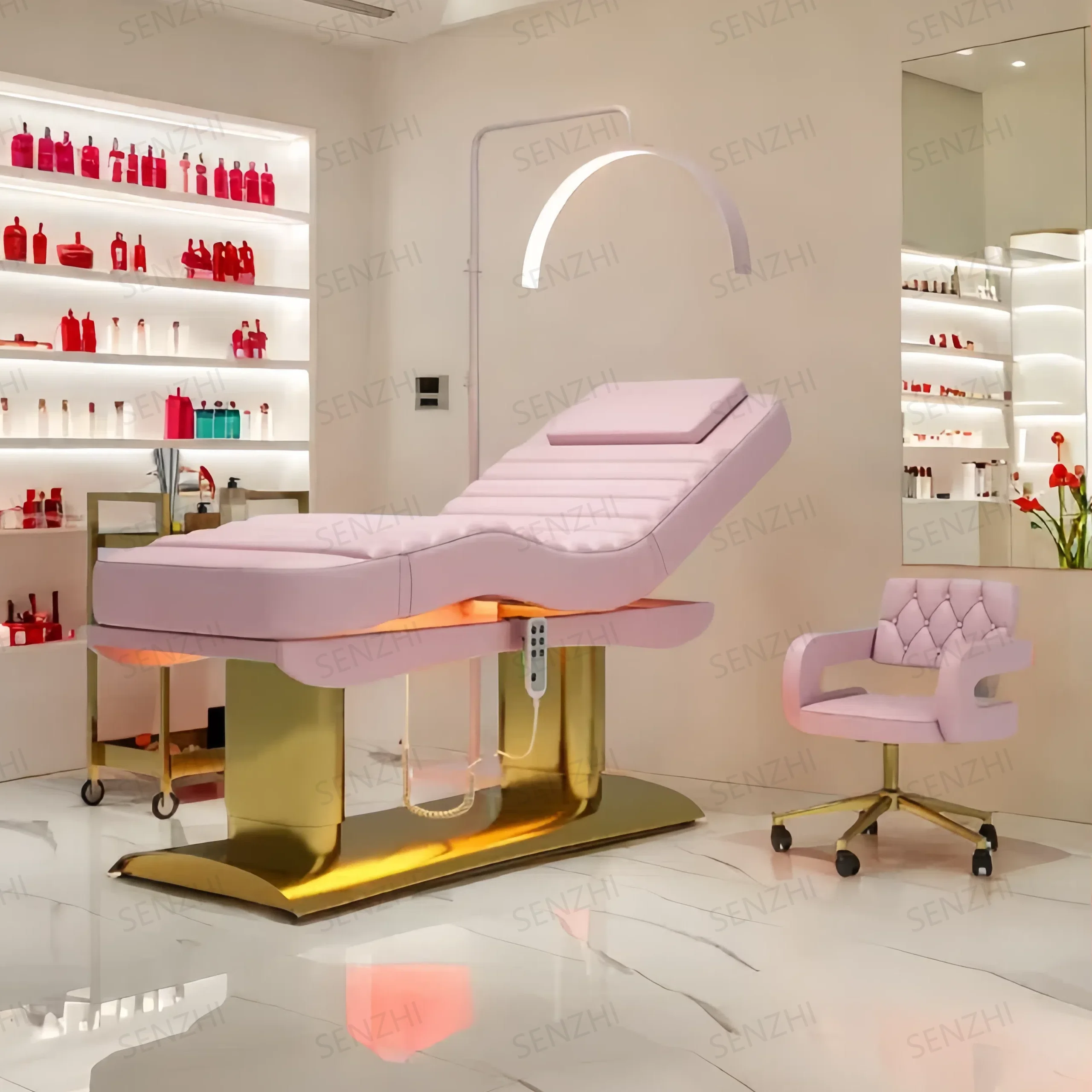 

New Luxury Eyelash Bed Heating Tilting 4/3 Motors Salon Facial Lash Beauty Bed Spa Medical Treatment Massage Table