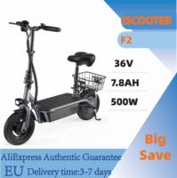 iScooter F2 City Electric Scooter 500W Electric Scooter 10 Inch Pneumatic Tire 36V 7.8AH Battery Adult Electric Scooter