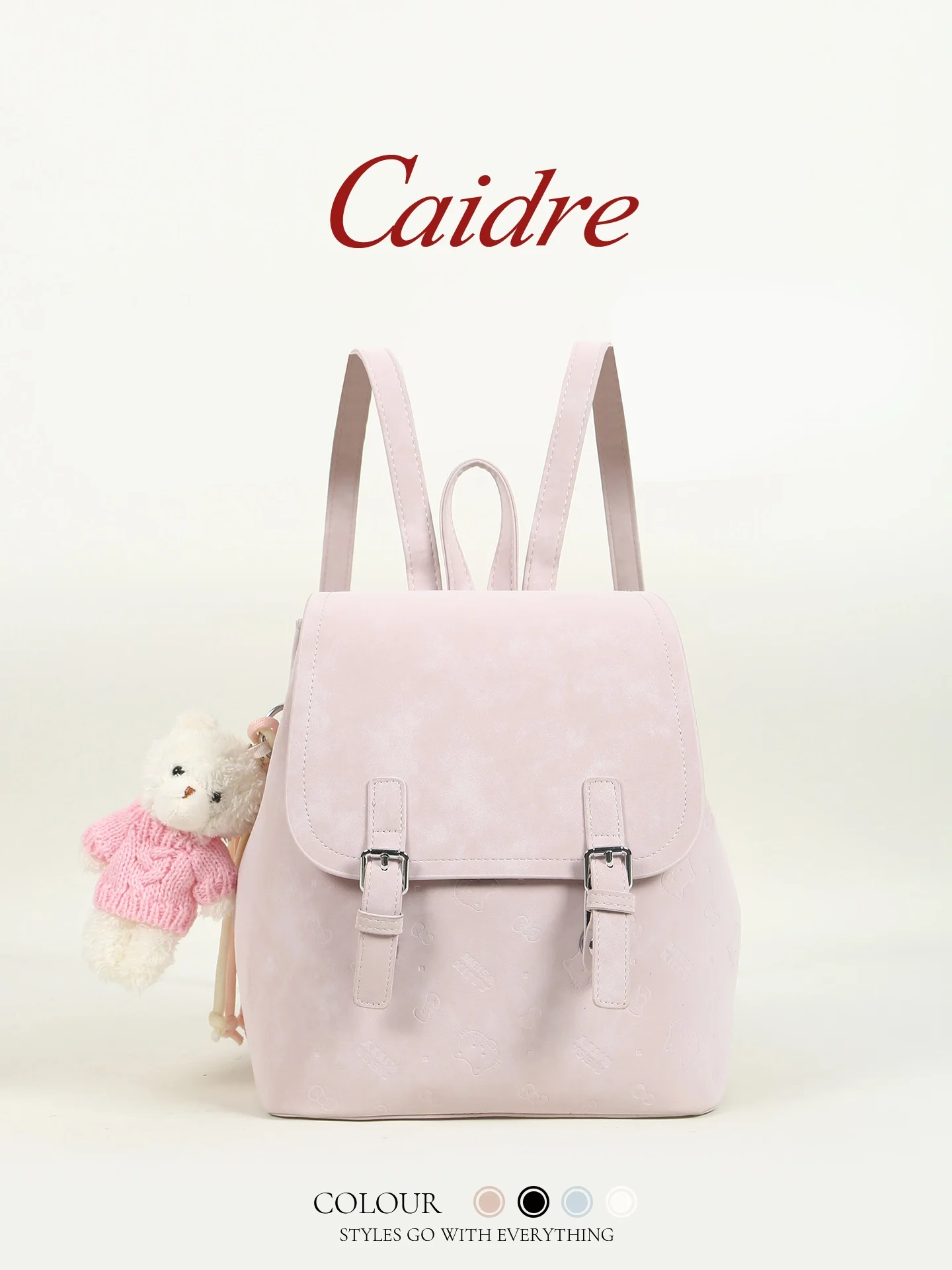 

Caidre Pink Cute Backpack Lightweight Travel Women's Gift Student Commuter Bookbag Soft Handle Medium Waterproof Buckle Closure