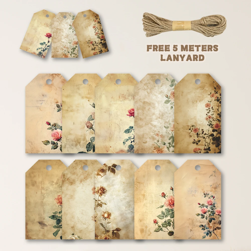 40 шт. пустые цветочные бирки для подарков, свадеб, свадебных душ, дней рождения, открыток сообщений, поздравительных открыток, с джутовым шпагатом в комплекте.