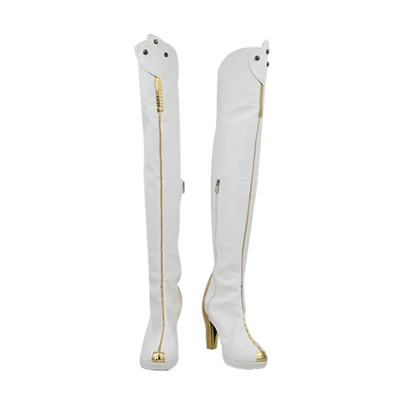 Game Wuthering Waves Jinhsi Cosplay Laarzen Schoenen Jinhsi Witte Schoenen voor Dames