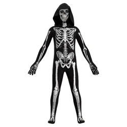 Disfraz de terrorífico Zombie para niños y adultos, traje de Cosplay, esqueleto, Calavera, Halloween, fiesta de Carnaval