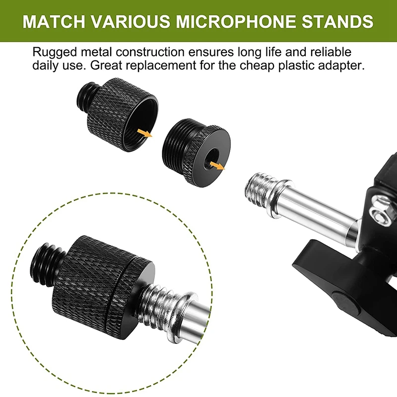 8 Pcs Mic Thread Adapter Set 5/8 Female to 3/8 Male and 3/8 Female to 5/8 Male Screw Adapter Thread for Micr Stand Mount