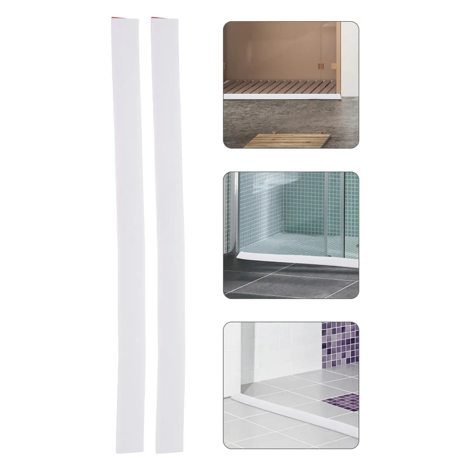 

2 шт. 50 см белая силиконовая водонепроницаемая уплотнительная лента для ванной, кухни, балкона, влажных помещений, дверных проемов, водозащитный барьер