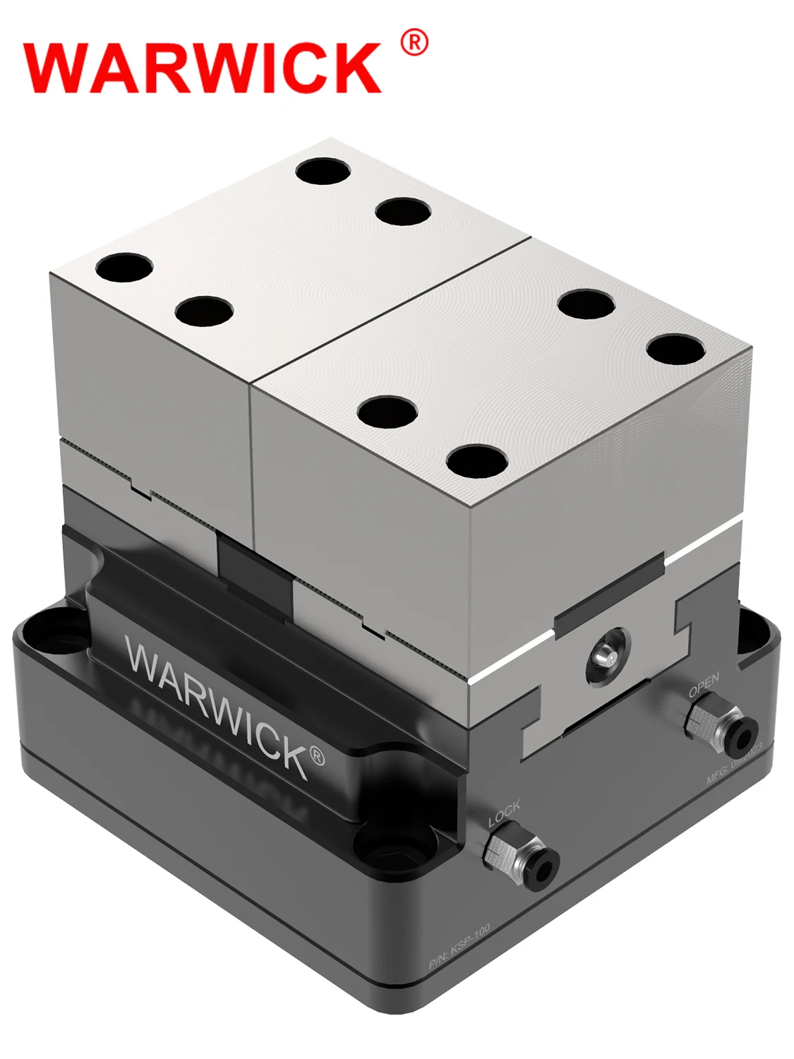 KSP-75/100/150 Precision Pneumatic Self Centering Vise Ultra-high Clamping Accuracy Pneumatic Vise for CNC Machine Workholding