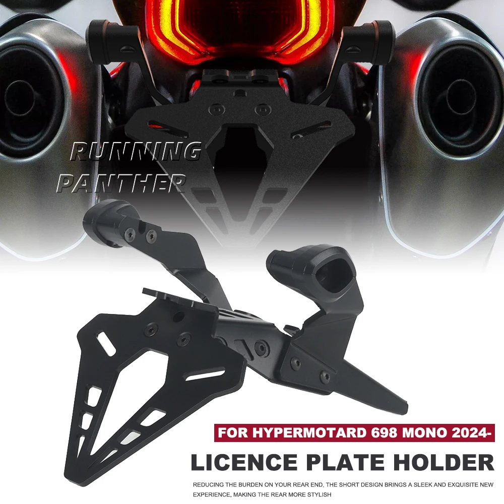 

NEW Motorcycle rear short tailstock neat license plate holder tailstock bracket LED light FOR HYPERMOTARD 698 MONO 2024 -