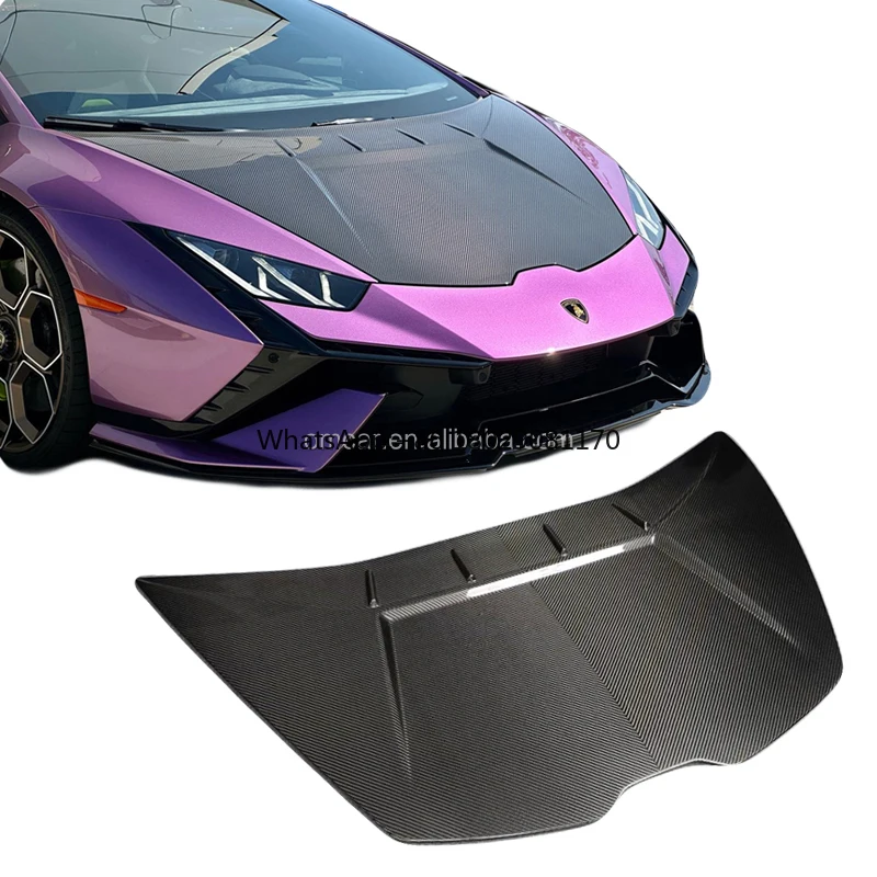 Aksesori Mobil untuk Huracan Dry Carbon Fiber Tecnica Style kap depan kap mesin Cover untuk Lambor Huracan Evo LP610-LP580