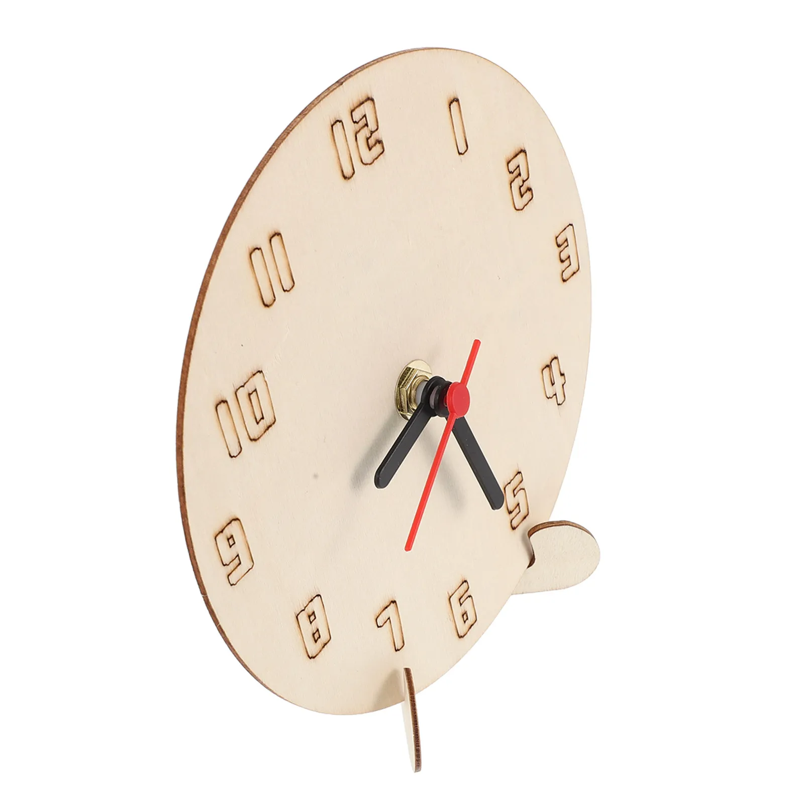 Wooden Clock Kit Unfinished DIY Educational Analog Time Teaching Tool Clear Dial Stand Wooden Clock for Kids Learning