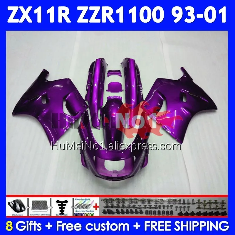 ZZR1100 For KAWASAKI NINJA ZX-11R ZX11R ZZR 1100 Hot purple 1993 1994 1995 1996 224No.1400 ZX 11R ZX11 R 97 98 99 00 01 Fairing