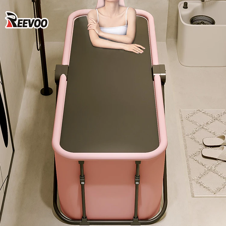 Foldable Bathtub Home Soaking Sauna Portable Bath Tub Bathroom SPA with Insulation Cover