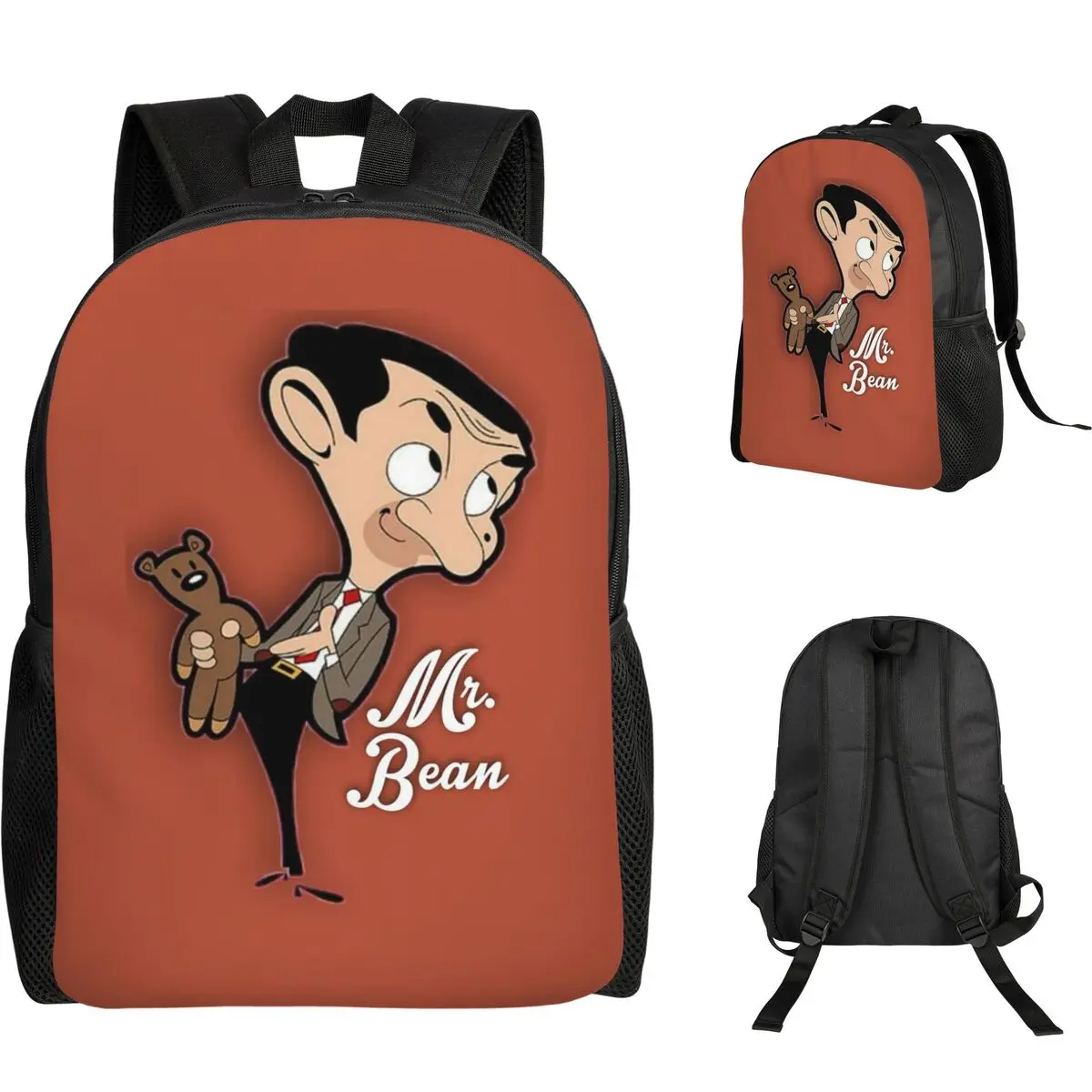 

Рюкзак с героями мультфильмов Mr. Bean, школьная сумка для мальчиков и девочек, школьная сумка, сумки на плечо для компьютера