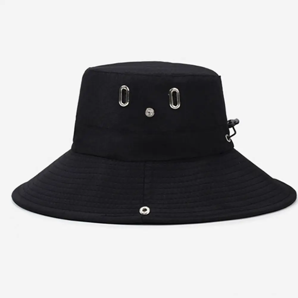 Wide Brim Outdoor Hat Wide Brim Sun Hat for Men Women Quick Dry Bucket Cap with Breathable Vents Adjustable Wind Cord Water