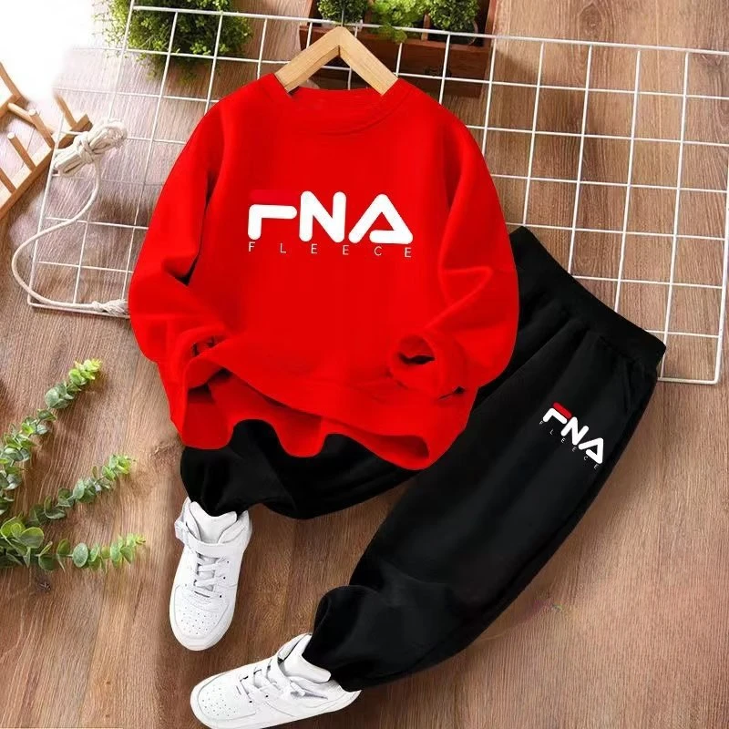 Autumn Children Boy Clothes Set Kid Girls Letter Printed Sweatshirts Pullover Top And Pants Bottom 2pcs Outfits Baby Tracksuits