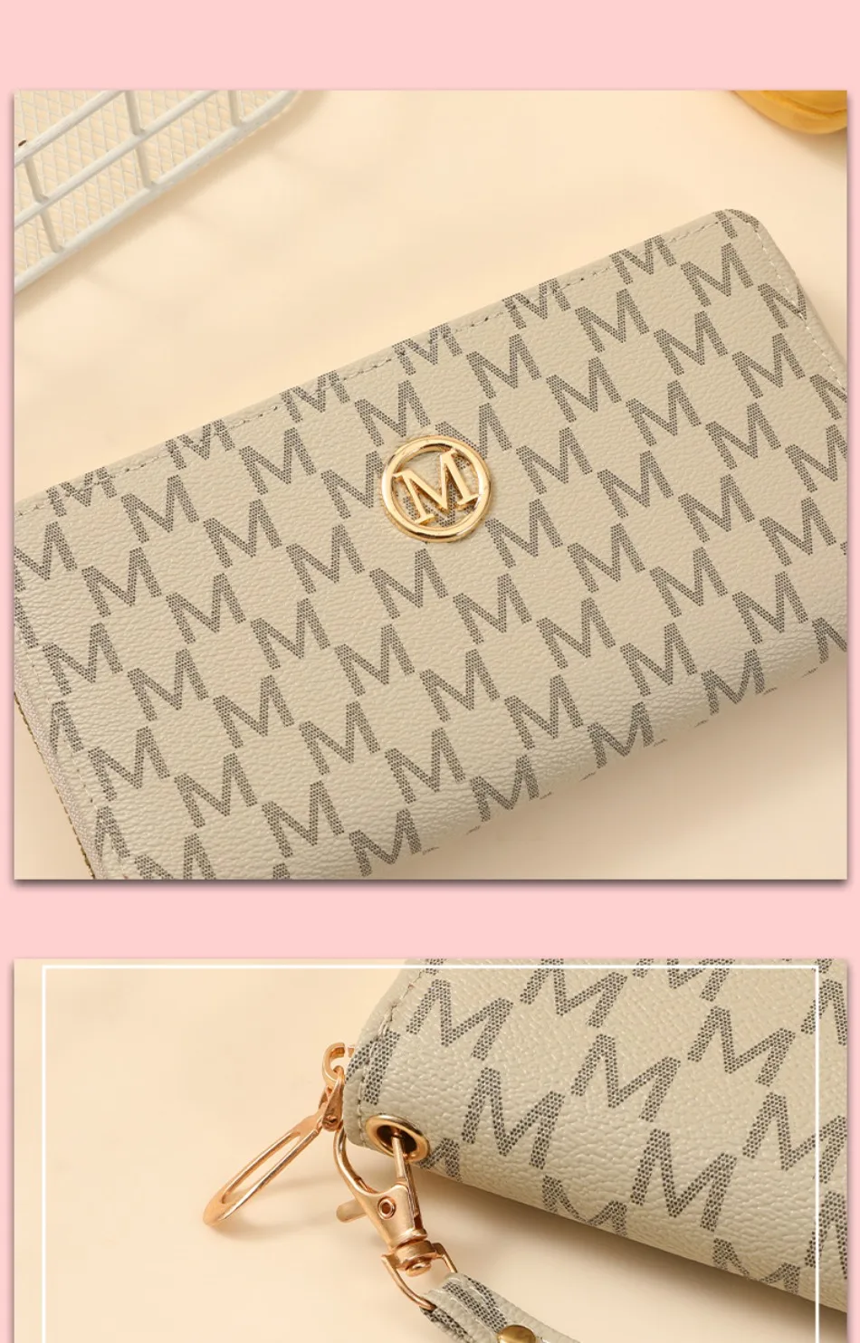 Neue Reißverschluss-Langbrieftaschen für Damen und Herren, Münzgeldbörsen mit Mehrfach-Kartenfächern, Kartenhalter, Handtaschen, Geldbörsen mit Handschlaufe, Clutch-Geldbeutel – Detail 12