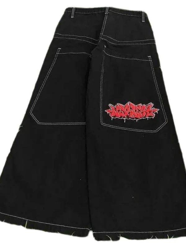 Bla Wideleg Hip Hop Sle جينز نسائي كاجوال من القطن الدنيم عالي الخصر وسحاب يطير مريح مناسب لملابس الفصول الأربعة