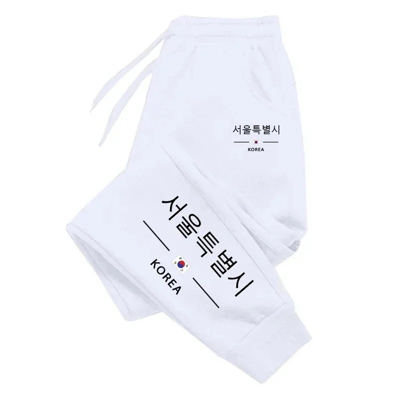 الكورية نمط المرأة Sweatpants طباعة سراويل تقليدية في الهواء الطلق الرياضة الركض السراويل اليومية تشغيل السراويل أزياء الشارع الرياضية