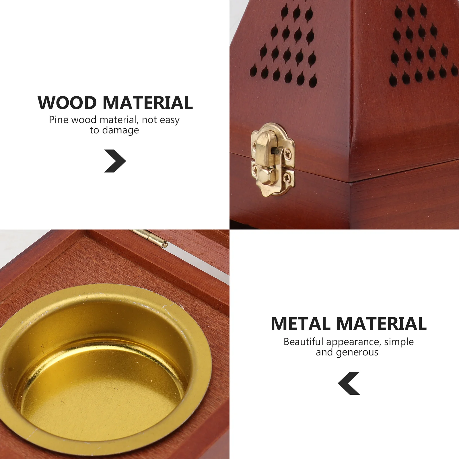 

1pc Wooden Incense Burner Retro Dark Red Simulated Pyramid Aromatherapy Box Home Decor Delicate Censer Crafts Decorative