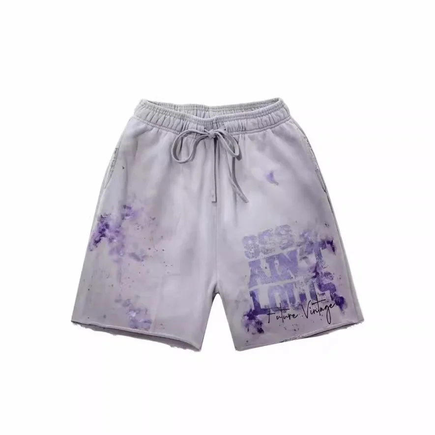 

Sssaint Louis 2026 Hand-painted ink graffiti - Dirty water wash technique to create distressed shorts