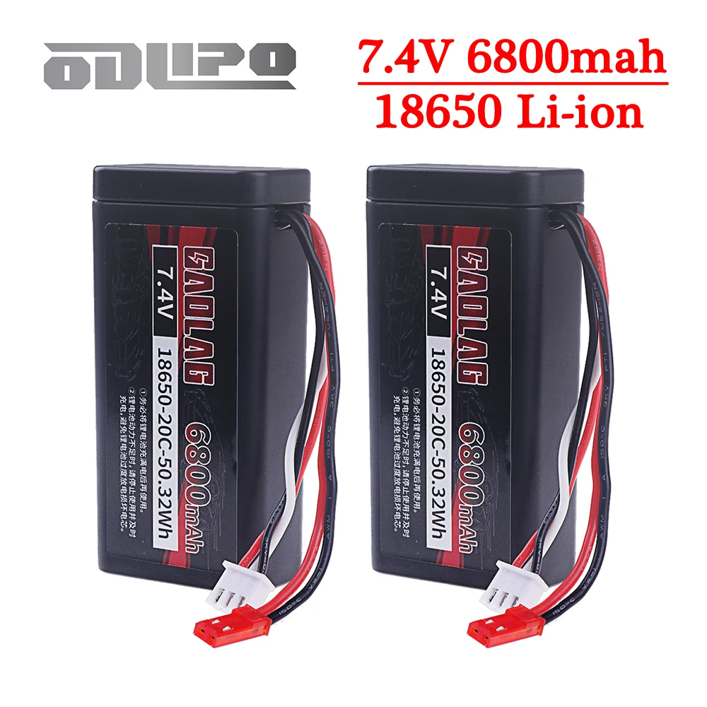 18650 2S Li-ion Battery Upgrade 6800mAh 7.4V RC Cars Battery with JST plug RC Toys Cars Trucks Boats High-Speed Off-Road Vehicle