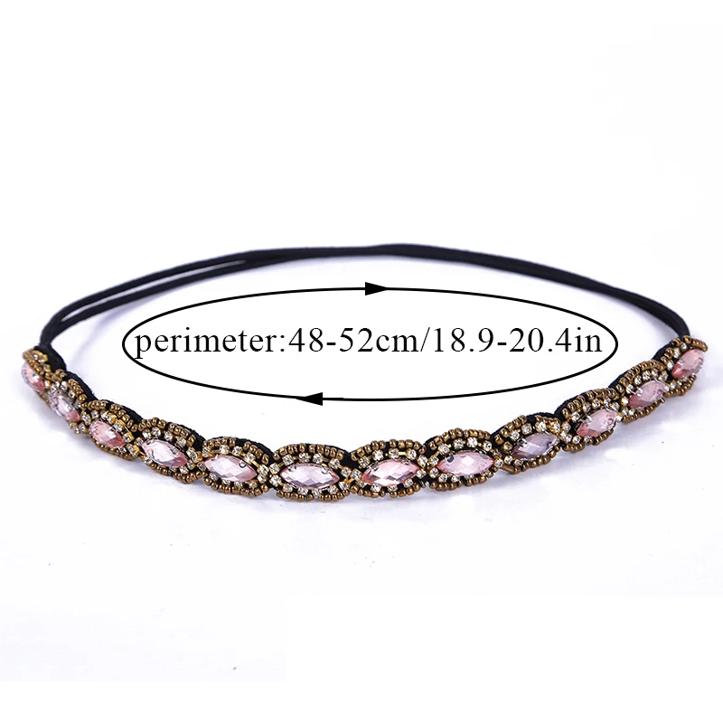 Ethnic Glass Beads Handmade Headband Pearl Rhinestone Customized Beaded Hairband Women Girls Hair Accessories Fashion DIY