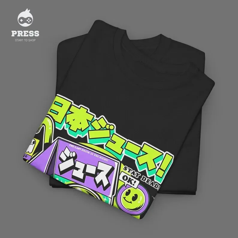Japanese Juice Anime Design Tshirt - Heavy Cotton Tee- Japanese Juice Shirt -Anime Clothes -Anime Fans Gift