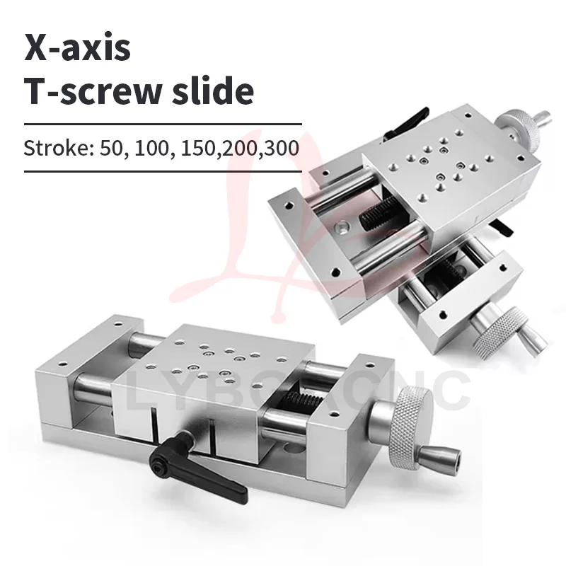 XYZ Axis 80MM Width Heavy-duty Sliding Table Manual Precision Displacement Bench Mini Shift Worktable Adjusting Worktable