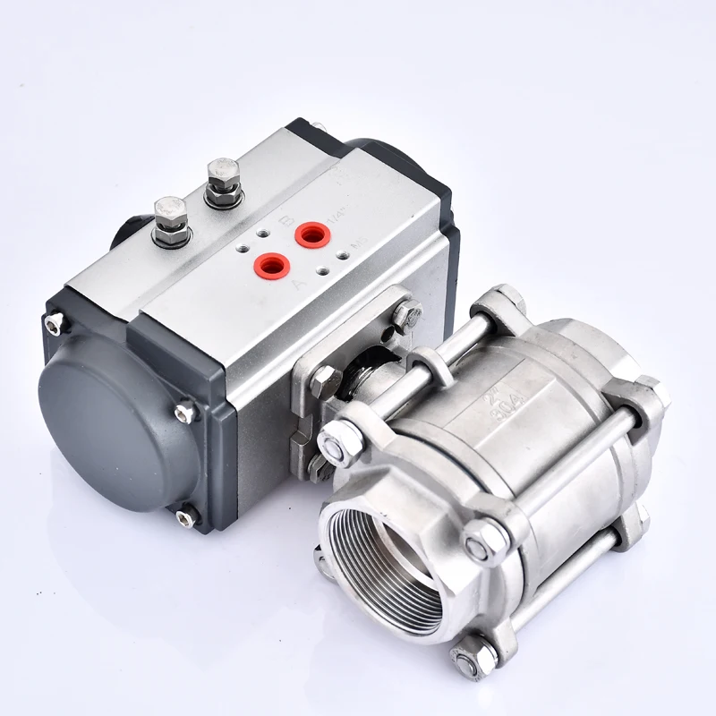 

304/316L Stainless Steel Pneumatic Threaded Ball Valve Q611F-16P Three-piece High Temperature Steam Valve