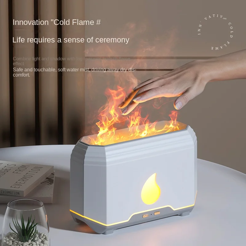 Humidificador de aire de llama, difusor ultrasónico de Aroma de aceite esencial con luz colorida, simulador de fuego, USB, novedad de 2024