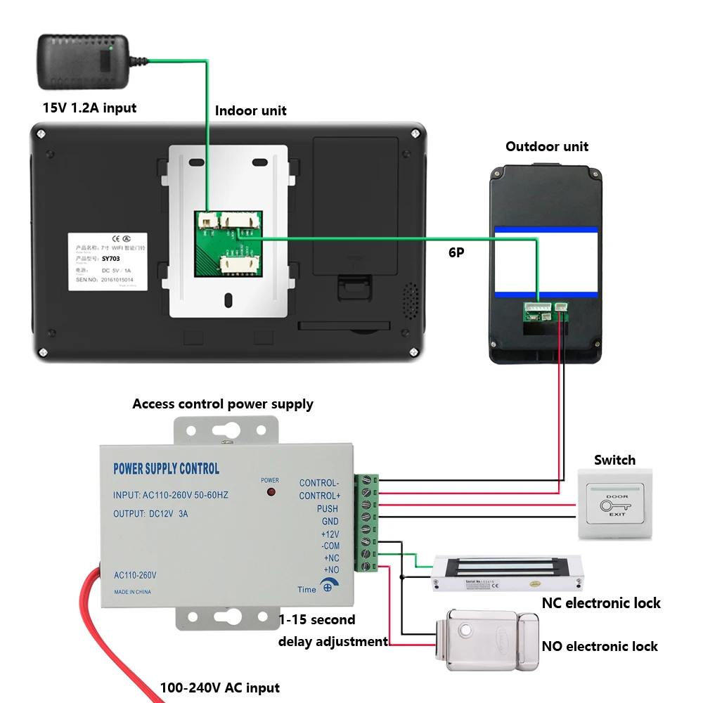 7 polegada sem fio wifi rfid vídeo porta telefone campainha intercom sistema de entrada suporte remoto app desbloqueio gravação instantâneo