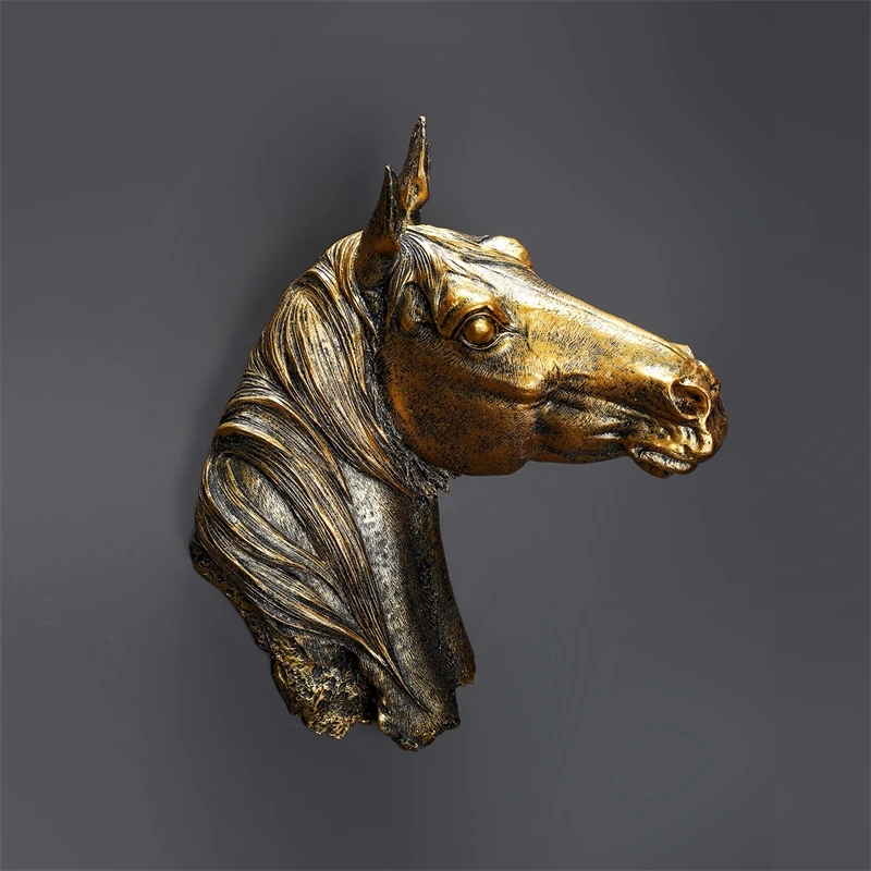 Industrial Faux Copper Animal Wall Hanging Statue 3D Rustic Metal Art For Bar KTV Background Decor Pub Office Halloween Gift