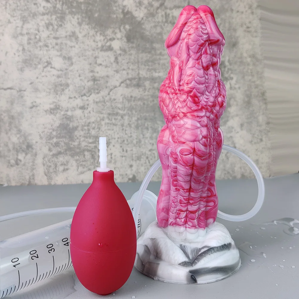 YOCY 8 Inch Fantasy Squirting Dragon Dildo Realistic Ejaculating G-Spot Anal Texture Knot Masturbator Sex Toy For Women