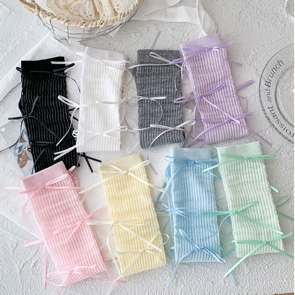 Einfarbig Balletcore Socken Band Schleife Koreanischen Stil Mid-Tube Strumpfwaren Herbst & Winter Tuch Zubehör Dünne Strümpfe Toddle