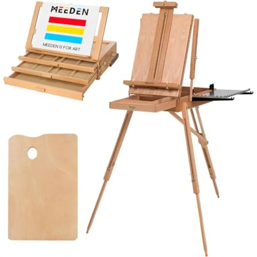 

Набор-мольберт Sketchbox - Регулируемый портативный мольберт из массива бука с 3 выдвижными ящиками и французским мольбертом для художников A
