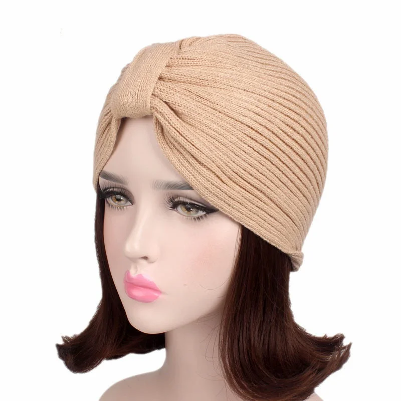 KepaHoo Beautiful Women Shiny Bowknot Beanies Muslin Ruffled Turban Hijab Headscarf Wrap Hair Cover Bonnet Cap Hat Headwear