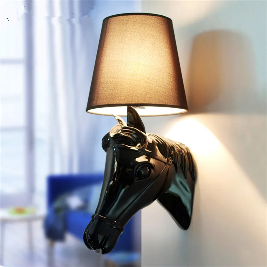 Modern European Horse Bedroom Bedside Wall Lamps Creative Nordic aisle Led Wall lights Stair lights Sconce lighting Fixtures