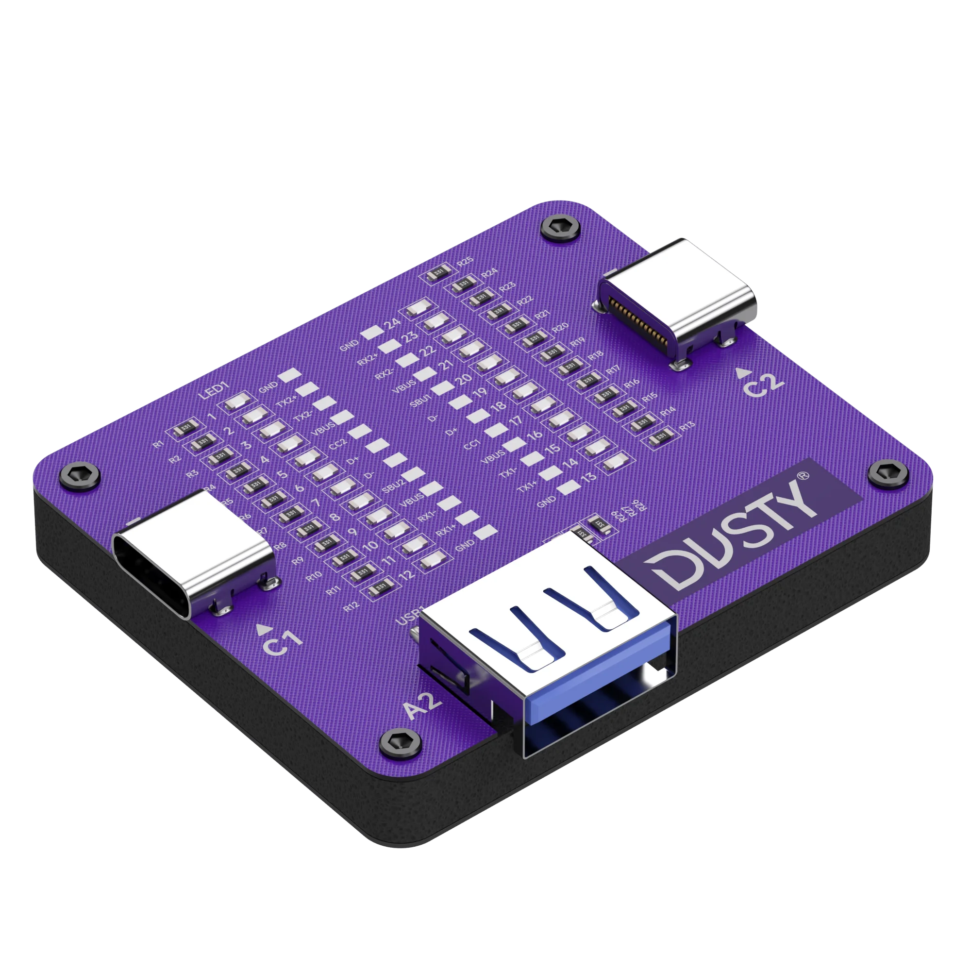 

DUSTY TC-24 Type-C кабельный тестер CR2032 с батарейным питанием 24-контактный провод для быстрой зарядки, проверка непрерывности для инструментов для ремонта телефона