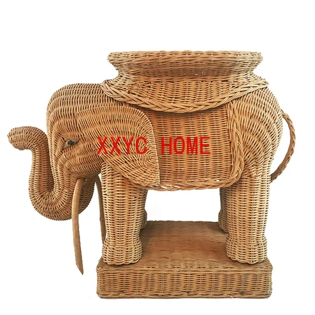 High-grade environmentally friendly handmade rattan weaving decorative elephant stool