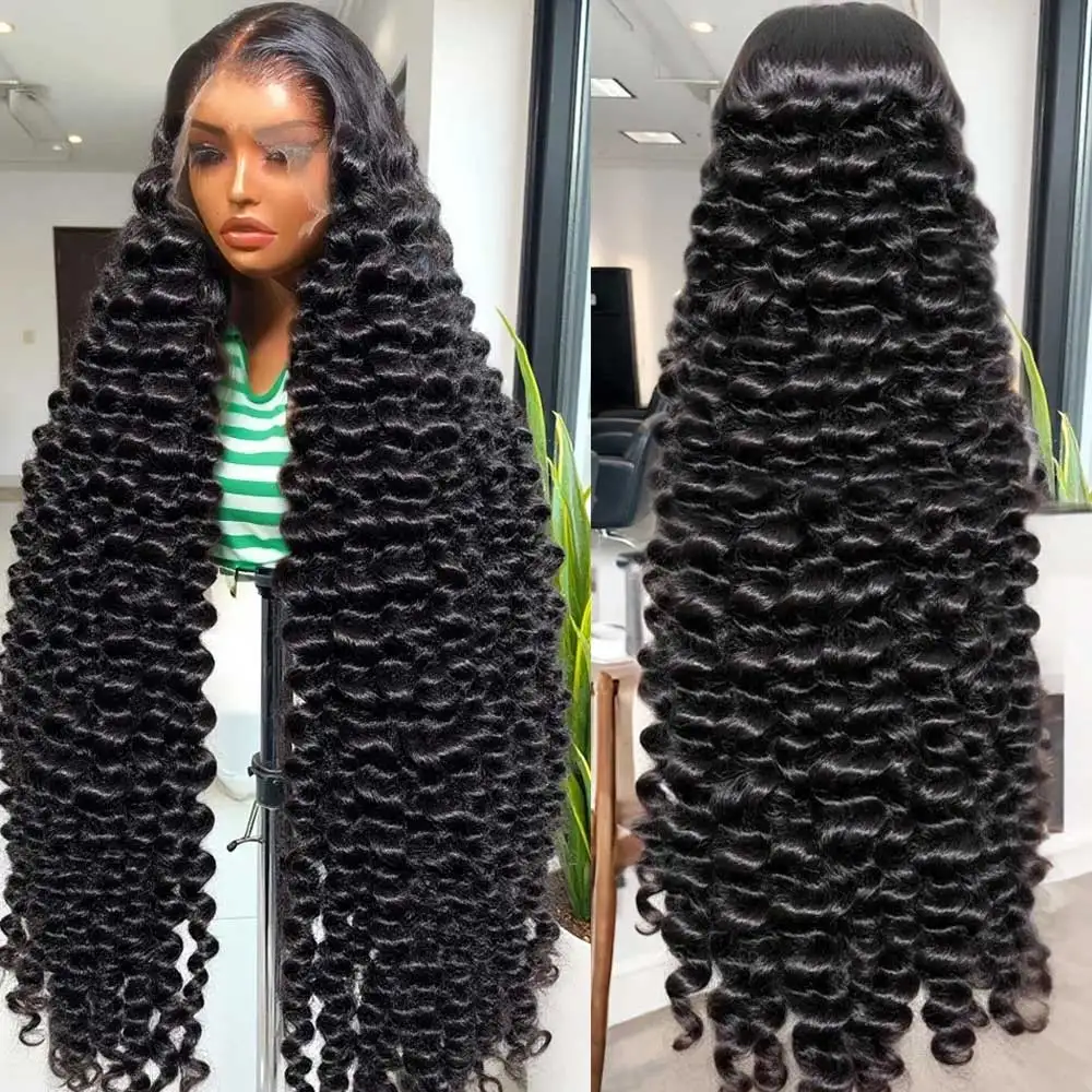 

250 Density Human Hair Wigs 100% Transparent Curly Wigs 13x6 Hd Lace Frontal Wig Brazilian High Deep Wave Wigs 20 - 42 Inch