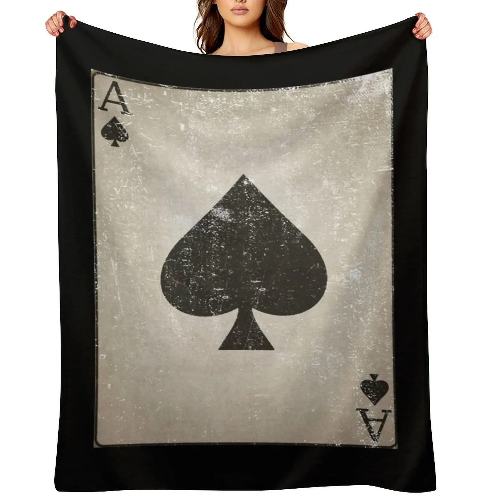 Ace of Spades Throw Blanket For Baby for babies bed plaid Sofa Personalized Gift Furry Blankets