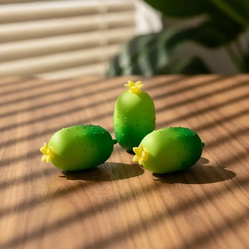 1Pcs Cucumber Stress Squeeze Toys Green Vegetable Fidget Toy Slow Rebound Anxiety Relief Decompression Toys Stress Ball
