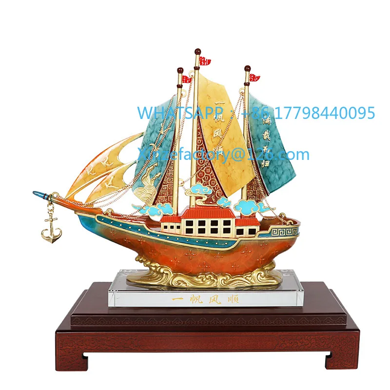 

Customizable all-copper sailboat ornaments are smooth sailing, living room entrance office furnishings
