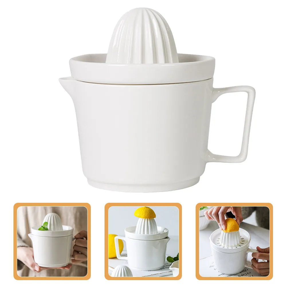 

Premium Ceramic Manual Juicer Hand Press Citrus Squeezer for Lemon Grape Juice Extraction Home Kitchen Bar Bakery
